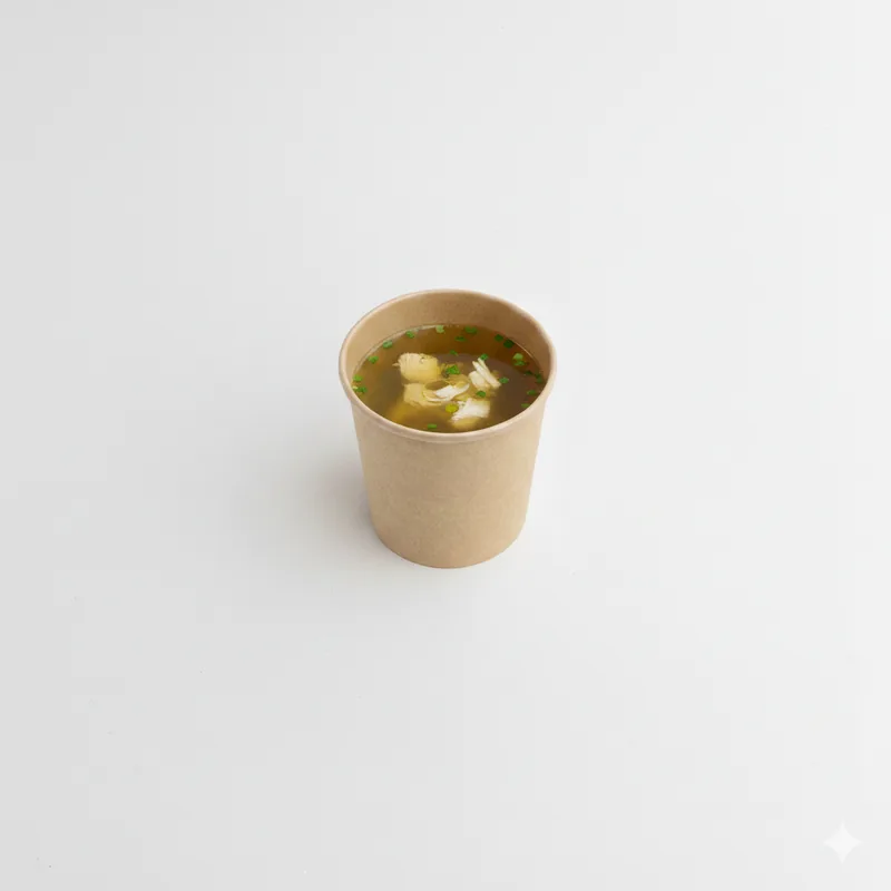 Porción individual de consomé de pollo envasado de Delicius Food