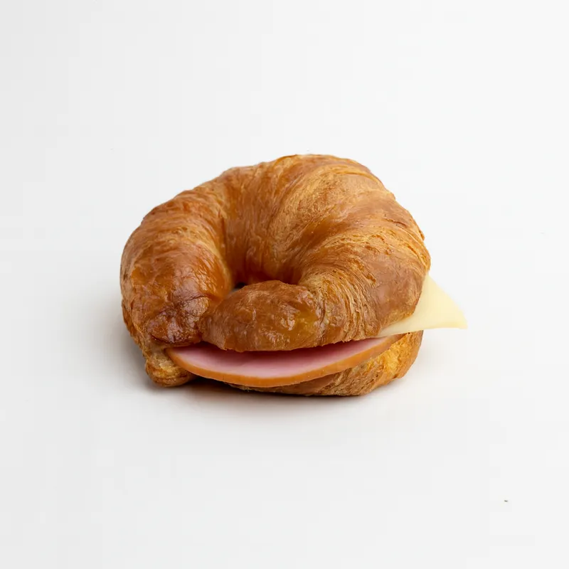 Croissant relleno de jamón y queso envasado de Delicius Food